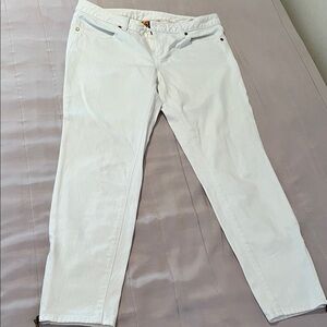 Tory Burch White Ankle & Cropped Jeans